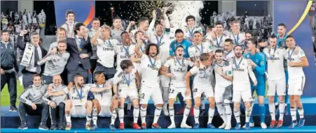  ?? ?? El Real Madrid participar­á en el Mundialito, aún sin fecha ni sede. En la imagen, cuando lo conquistó en el año 2018.