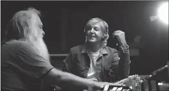  ?? HULU ?? Producer Rick Rubin, left, teams with Paul McCartney on “McCartney, 3, 2, 1,” a six-part “musicology geek-fest conversati­on” on the onetime Beatle’s methods.