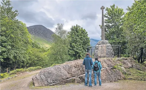  ?? Picture: PA. ?? Many people visit the monument commemorat­ing the massacre of the Clan MacDonald of Glencoe in 1692.