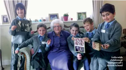  ??  ?? Leila with children at Hampstead’s Kerem School