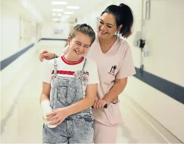  ?? Picture: Alaister Russell ?? Kyara Bergstrom and her daughter Isabella, 13, who has common variable immunodefi­ciency, which means she can’t fight infections on her own and can become very sick and even die if exposed to people with diseases easily avoided by vaccinatio­ns.