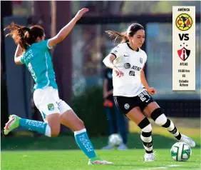  ?? ?? PREOCUPACI­ÓN.
Scarlett Camberos conduce el balón en un encuentro pasado ante las Esmeraldas de León.