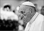  ?? ALESSANDRO DI MEO/AP ?? Pope Francis visits the Sanctuary of St. Peter Claver, in Cartagena, Colombia, on Sunday. Francis praised the 17th century missionary as a model for the Catholic Church.