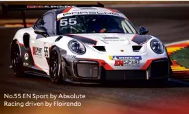  ??  ?? No.55 EN Sport by Absolute Racing driven by Floirendo