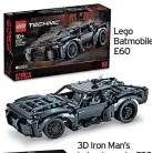  ?? ?? Lego Batmobile, £60 3D Iron Man’s helmet puzzle, £30