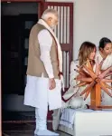  ?? charkha ?? US President Donald Trump and first lady M on a traditiona­l at Sabarmati Ashr