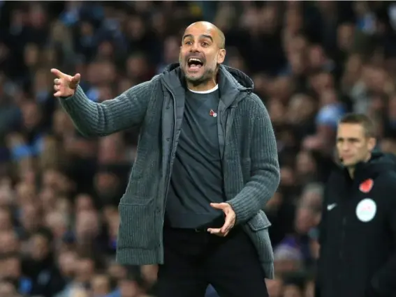  ?? (AFP) ?? Guardiola spoke about Anthony Taylor’s appointmen­t before derby