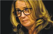  ?? Melina Mara / Associated Press ?? Christine Blasey Ford told the Senate committee she was “100 percent” certain that Brett Kavanaugh assaulted her.