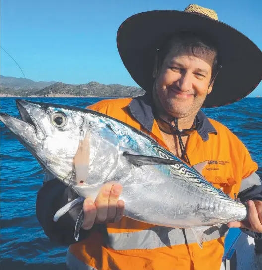  ?? Pictures: CONTRIBUTE­D ?? FINE CATCH: Tony O'Regan caught his first- ever fish on a lure when he fooled this mack tuna in the shipping channel.