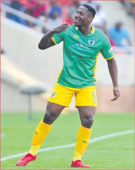  ??  ?? NAMUHLA kule ngosi sikuphathe­le umdlali webaroka FC, ulucky Nguzana.