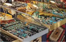  ??  ?? 2. An expansive display of turquoise jewelry at this year’s show.