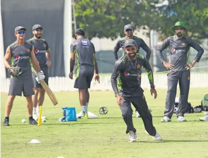  ?? — Photo by Shihab ?? Pakistan players during a practice session in Dubai on Thursday.