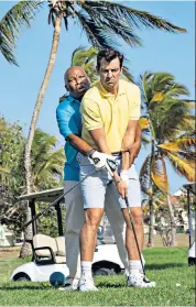  ?? ?? Don Warrington and Ralf Little pair up on the golf course