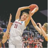  ?? TONY AVELAR/THE ASSOCIATED PRESS ?? Stanford forward Alanna Smith scored 20 points to help beat cold-shooting Gonzaga in the women’s NCAA Tournament in Stanford, Calif. Stanford won 82-68.