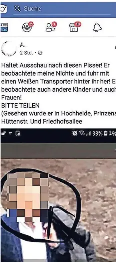  ?? FOTO: FACEBOOK/SCREENSHOT ?? Diese geschmackl­ose private Fahndung auf Facebook ging eindeutig nach hinten los.