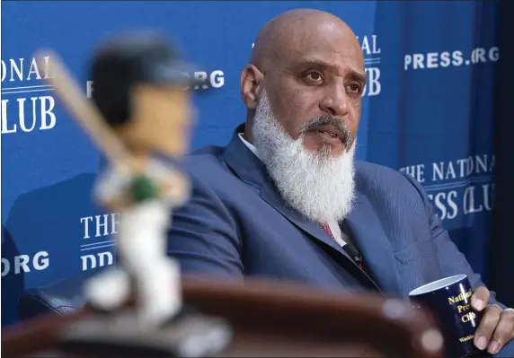  ?? JOSE LUIS MAGANA — THE ASSOCIATED PRESS FILE ?? Executive Director of the Major League Baseball Players Associatio­n Tony Clark speaks during a news conference at the Press Club in Washington, Sept. 7, 2022.