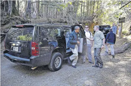  ?? Pablo monsivais / ap ?? El presidente de EE. UU., al llega al Parque Nacional Nahuel Huapi