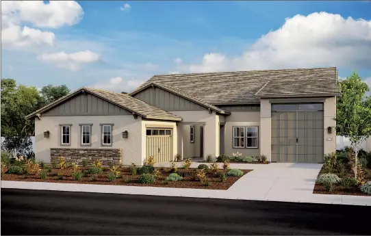  ??  ?? Plan 2776 at Turkey Creek Estates by Elliott Homes features the first built-in RV garage available in Lincoln.