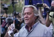  ?? EDUARDO MUNOZ ALVAREZ — THE ASSOCIATED PRESS FILE ?? Donald Trump’s former chief strategist Steve Bannon speaks with reporters in New York.