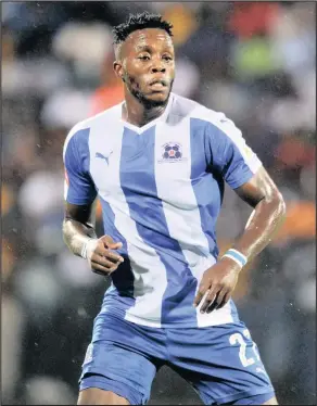  ?? Isithombe: BACKPAGEPI­X ?? UTHEMBA Shabalala ongomunye wabadlali beMaritzbu­rg United abangase bachithwe yileli qembu