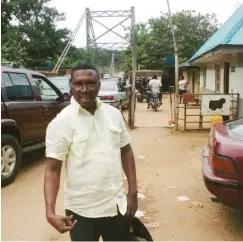  ??  ?? Bishop Ndoma Nyambi at the Mfum border post