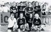 ??  ?? All lads together: James Brown, second from right, front row, in Loaded’s football team in the 1990s