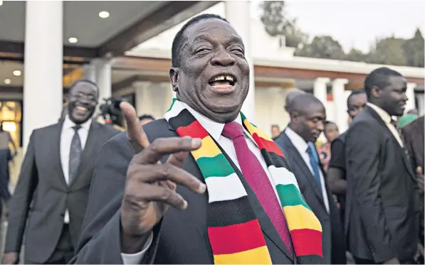  ??  ?? Emmerson Mnangagwa, Zimbabwe’s president-elect, told a press conference yesterday that he had accepted the controvers­ial official election results and urged opposition leader Nelson Chamisa to call for ‘peace and unity’