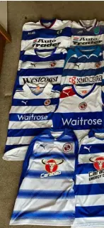  ?? ?? COMPLETED: Miles Wood-Blagrove is the proud owner of every Reading FC shirt since he was born in 1998. Picture: Miles Wood-Blagrove