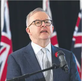  ?? ?? Prime Minister Anthony Albanese speaks during a citizenshi­p ceremony last year.