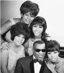  ??  ?? Merry Clayton (rear left) in 1965 as one of the Raelettes, Ray Charles’s backing singers. Clydie King is next to her on the right. Photograph: Getty Images