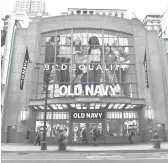 ?? NOAM GALAI/GETTY ?? A view of the exterior and billboard as Old Navy launches BODEQUALIT­Y on Wednesday at Old Navy in New York City.