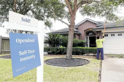  ?? Michael Wyke / Contributo­r ?? Instant buyers such as Opendoor helped transform the Houston real estate market in 2019.