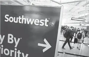  ?? SCOTT OLSON/GETTY IMAGES ?? There is no first class or business class on Southwest Airlines. All seats are economy class, all planes Boeing 737s.