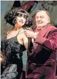  ??  ?? Barry Humphries with singer Meow Meow