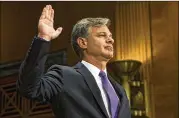  ?? ALEX EDELMAN / ZUMA PRESS ?? Christophe­r Wray, who won unanimous support from the Senate Judiciary Committee on July 12, was confirmed by the Senate on Aug. 1 as FBI director. Wray replaces James Comey, whom the president fired.