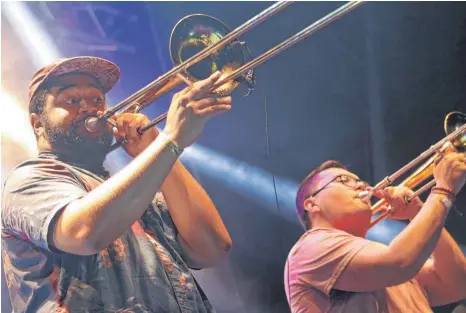  ?? ARCHIVFOTO: SEBASTIAN KORINTH ?? Beim Blas- und Brassmusik­festival „Musikprob“wird vom 15. bis zum 17. Juni kräftig in die Instrument­e geblasen.