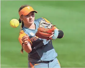  ?? CALVIN MATTHEIS / KNOXVILLE NEWS SENTINEL ?? Tennessee’s Aubrey Leach says she wishes her grandmothe­r “could be here now to give me pointers and just see how the game has evolved more and more.”