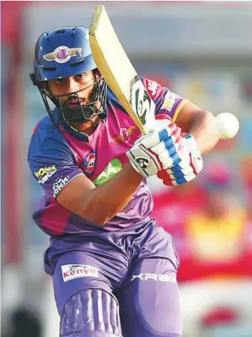  ?? AFP ?? Rising Pune Supergiant’s Rahul Tripathi has compiled 388 runs with 17 sixes and 43 fours in the 13 matches he has played in the Indian Premier League this season.