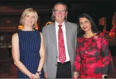  ?? NWA Democrat-Gazette/CARIN SCHOPPMEYE­R ?? Drs. Danelle Richards (from left), Michael Green and Ashu Dhanjal attend the Go Red luncheon.