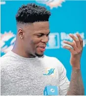  ?? JOHN MCCALL/STAFF PHOTOGRAPH­ER ?? Dolphins rookie linebacker Jerome Baker, a third-round draft selection, has made an impression early.