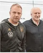  ?? ?? Führungs-duo: Bundestrai­ner Hansi Flick mit dem neuen Dfbsportdi­rektor Rudi Völler.