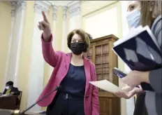  ?? AP photo ?? Senate Rules Committee Chair Amy Klobuchar, DMinn., holds a hearing on the “For the People Act,” which would expand access to voting and other voting reforms, at the Capitol in Washington on Wednesday. The bill has already passed in the House.