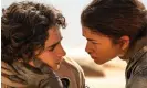  ?? Photograph: Niko Tavernise ?? Ready to ride the sandworm … Timothée Chalamet and Zendaya in Dune: Part Two.