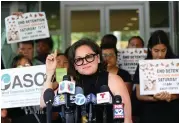  ?? AP Photo/ Amr Alfiky ?? ■ Mony Ruiz-Velasco, director of PASO West Suburban Action Project, addresses reporters during a news conference Thursday in Chicago.