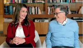  ?? AP ?? In this 2019 photo, Bill and Melinda Gates smile at each other during an interview in Seattle.