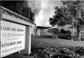  ?? THURSTON COUNTY SHERIFF’S OFFICE ?? Authoritie­s say the fire last week at a Jehovah’s Witness prayer center in Washington state was intentiona­lly set.