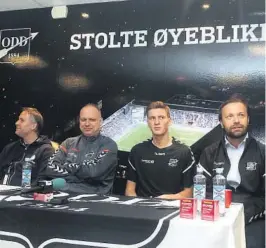  ??  ?? ENIG: Erik Skredtveit, Dag-Eilev Fagermo, Tobias Lauritsen og Einar Håndlykken på torsdagens pressekonf­eranse.