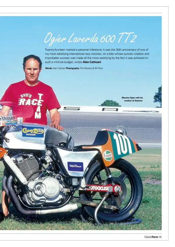  ??  ?? Maurice Ogier with his creation at Daytona.