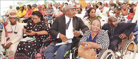  ??  ?? Participan­ts at the 2019 Internatio­nal Day of Persons With Disabiliti­es (PWD) event at the National Assembly in Abuja…yesterday.
PHOTO: NAN