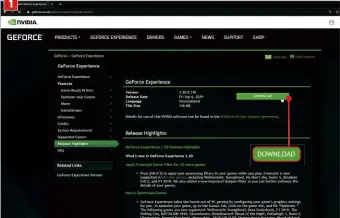  ??  ?? 1
Download and install the latest version of Geforce Experience